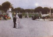 John Singer Sargent The Luxembourg Garden at Twilight painting